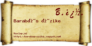 Barabás Őzike névjegykártya